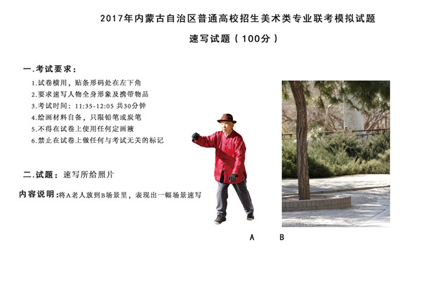 2017年全國(guó)各省市美術(shù)聯(lián)考【速寫】模擬考試考題匯總