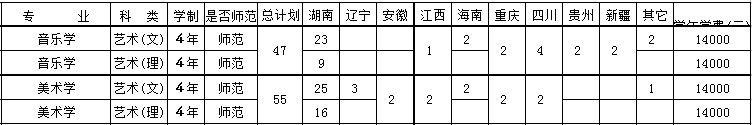 衡陽師范學(xué)院南岳學(xué)院2019年藝術(shù)類招生計(jì)劃