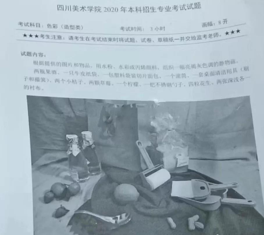 四川美術(shù)學(xué)院2020年本科造型類考題匯總貴州考點(diǎn)